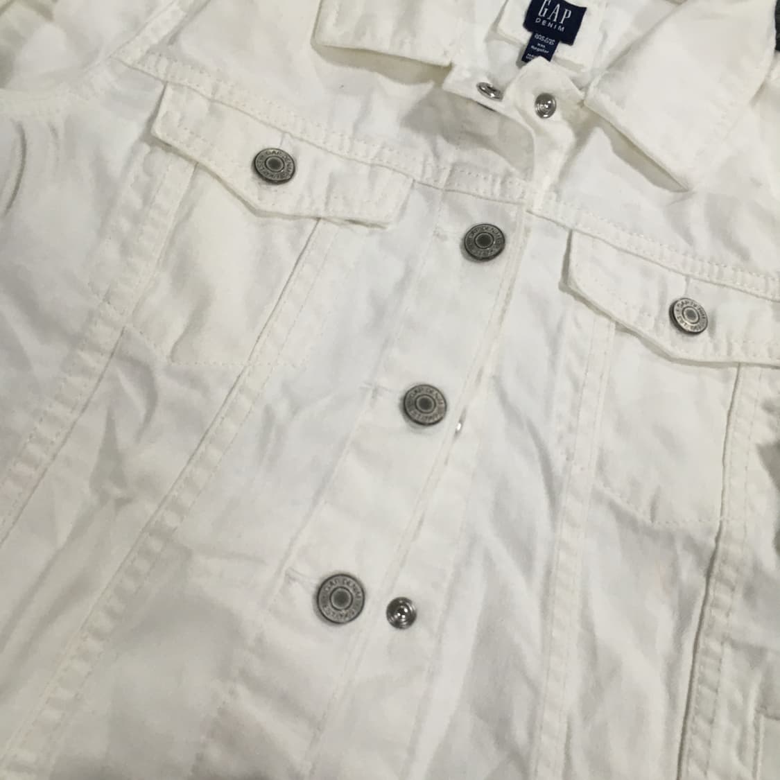 투티/A10 GAP DENIM 화이트 데님 자켓 청자켓 크롭 트러커 우먼 상품이미지4