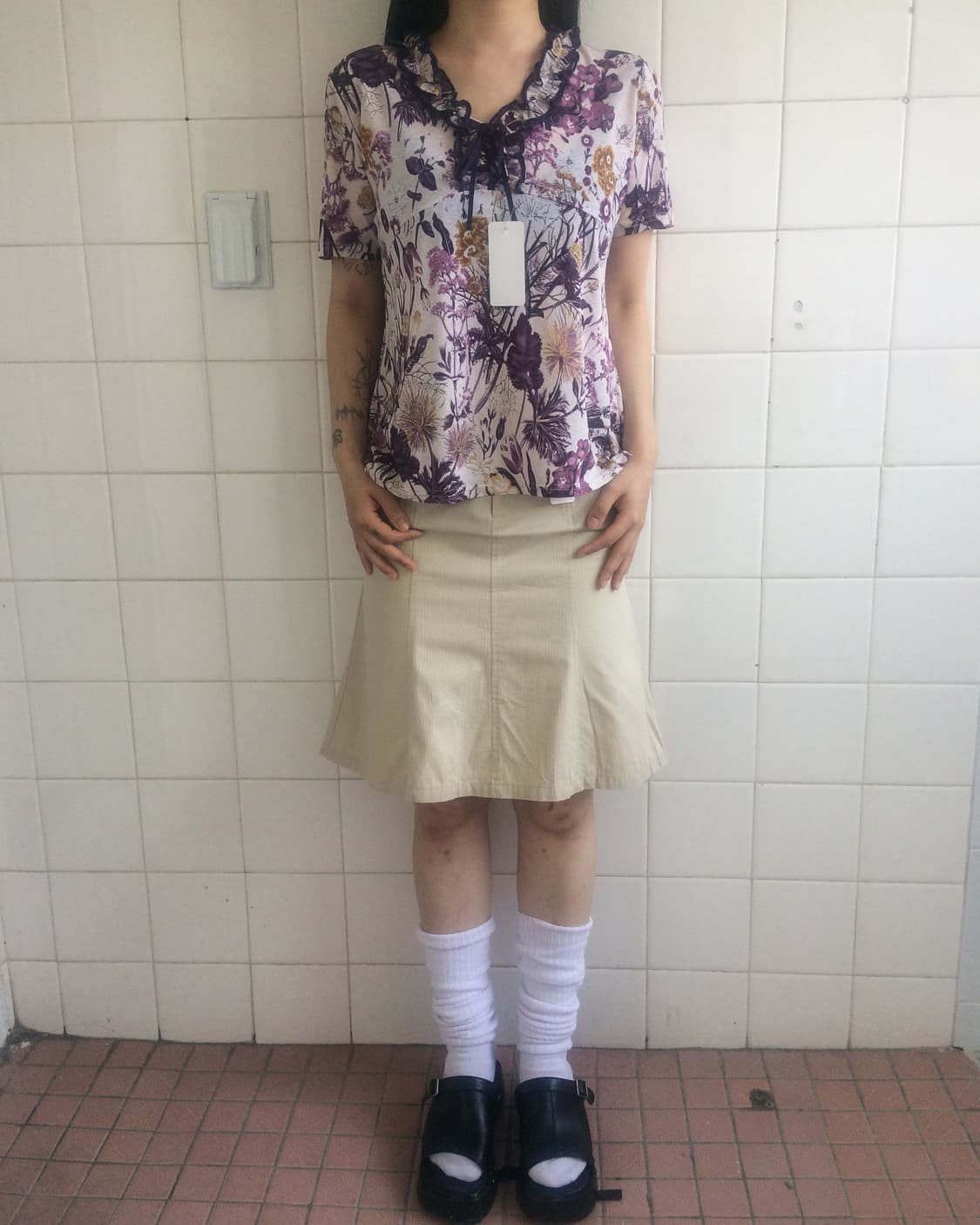 Beige midi skirt 상품이미지4