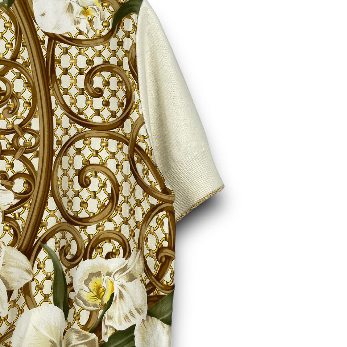 크리스챤 디올 플로럴 패턴 실크 니트 반팔 상품이미지4