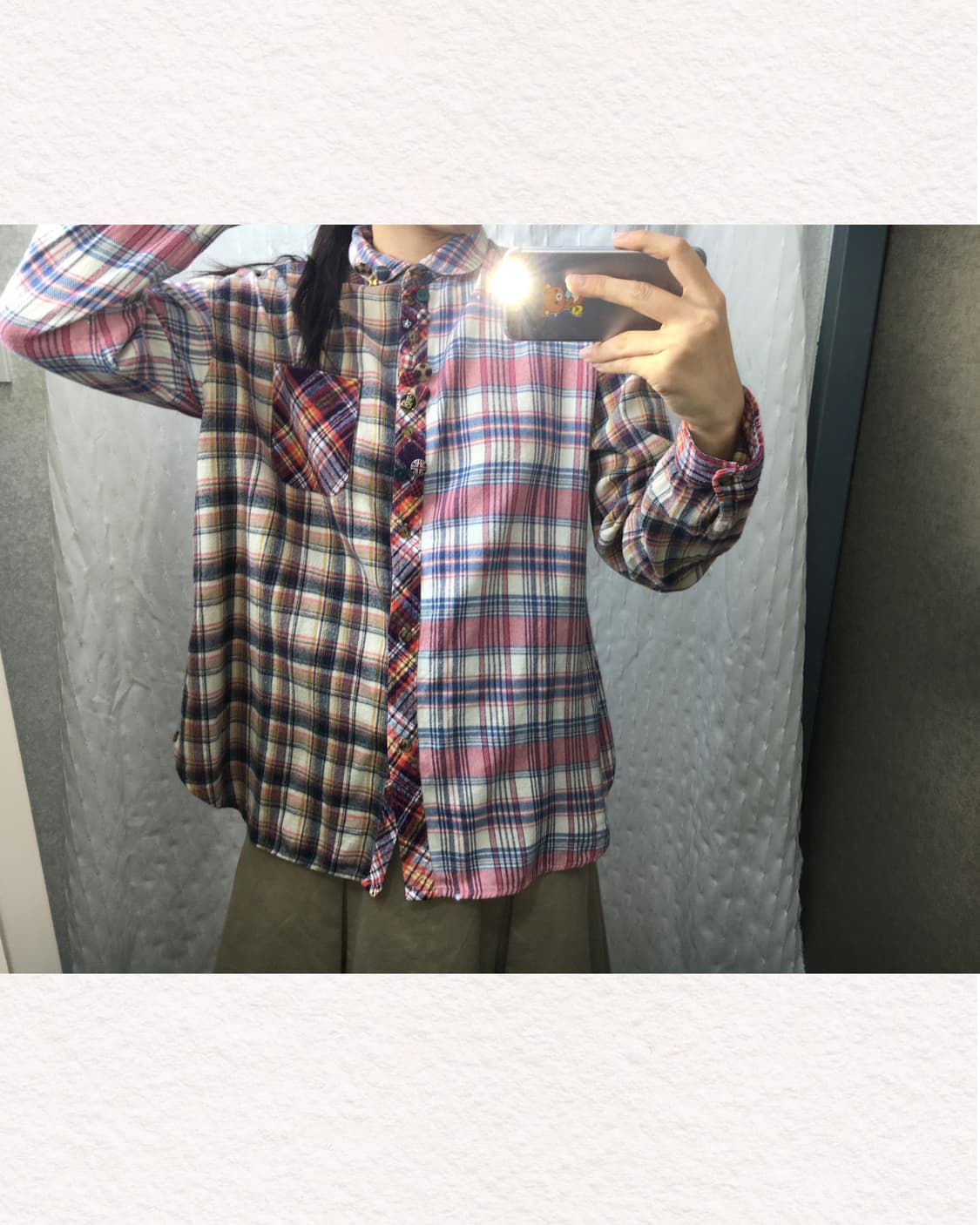 파스텔 체크 단추 셔츠 상품이미지3