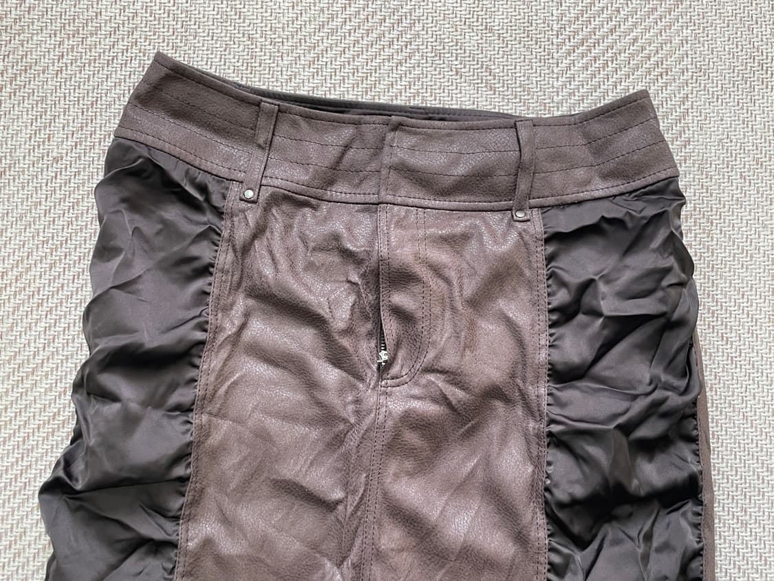 투루사르디 브라운 레더 프릴 스커트  상품이미지6