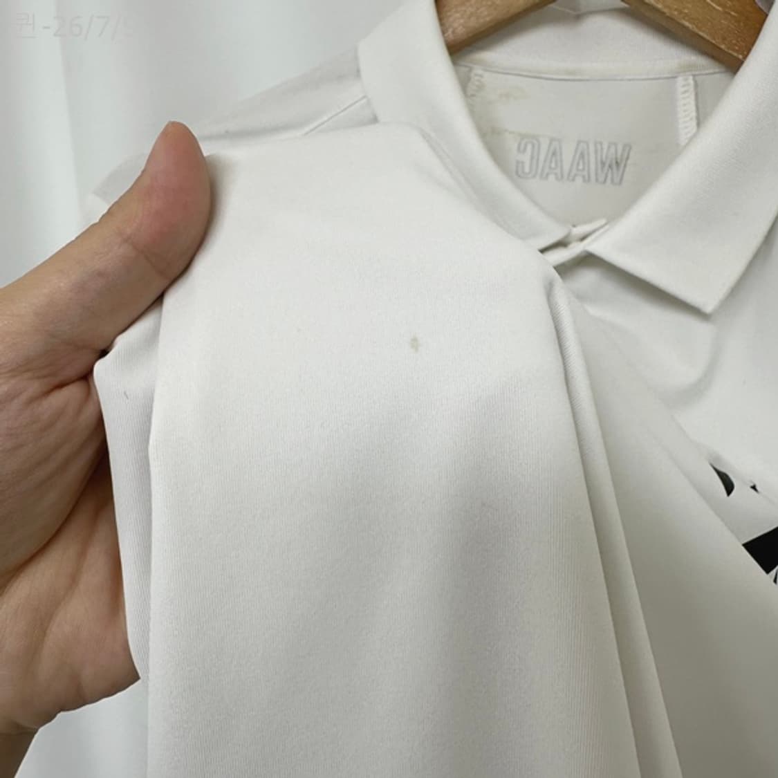왁 남자 골프 스판 카라 반팔티 1 화이트 (실측100) 상품이미지5