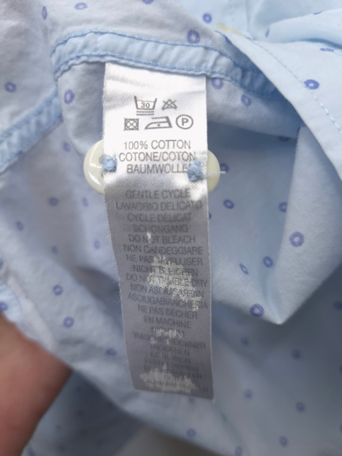 폴스미스 하늘색 도트 긴팔 셔츠 XL 상품이미지3
