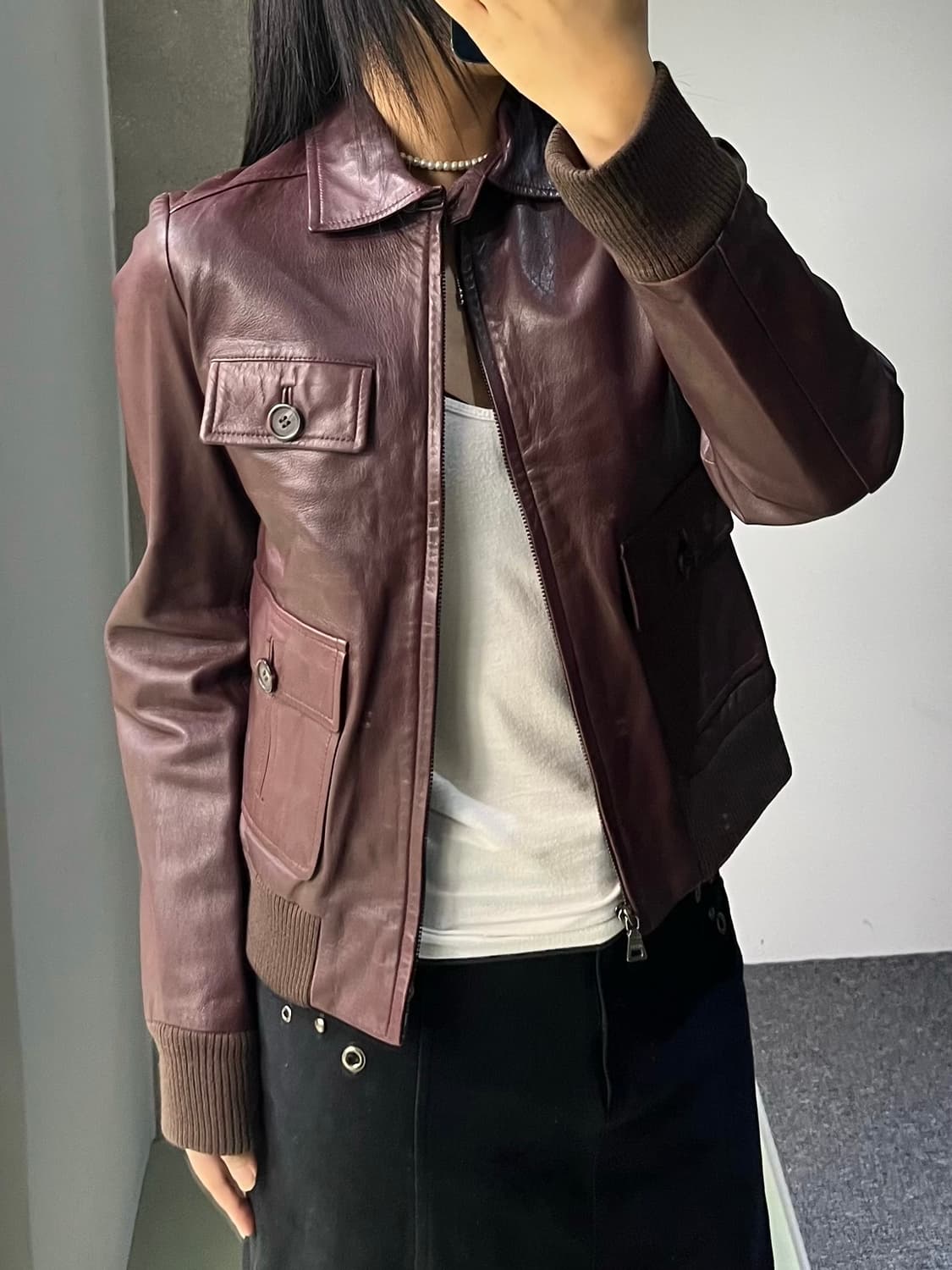 게스 진스 90's 램 레더 포켓 자켓 상품이미지2