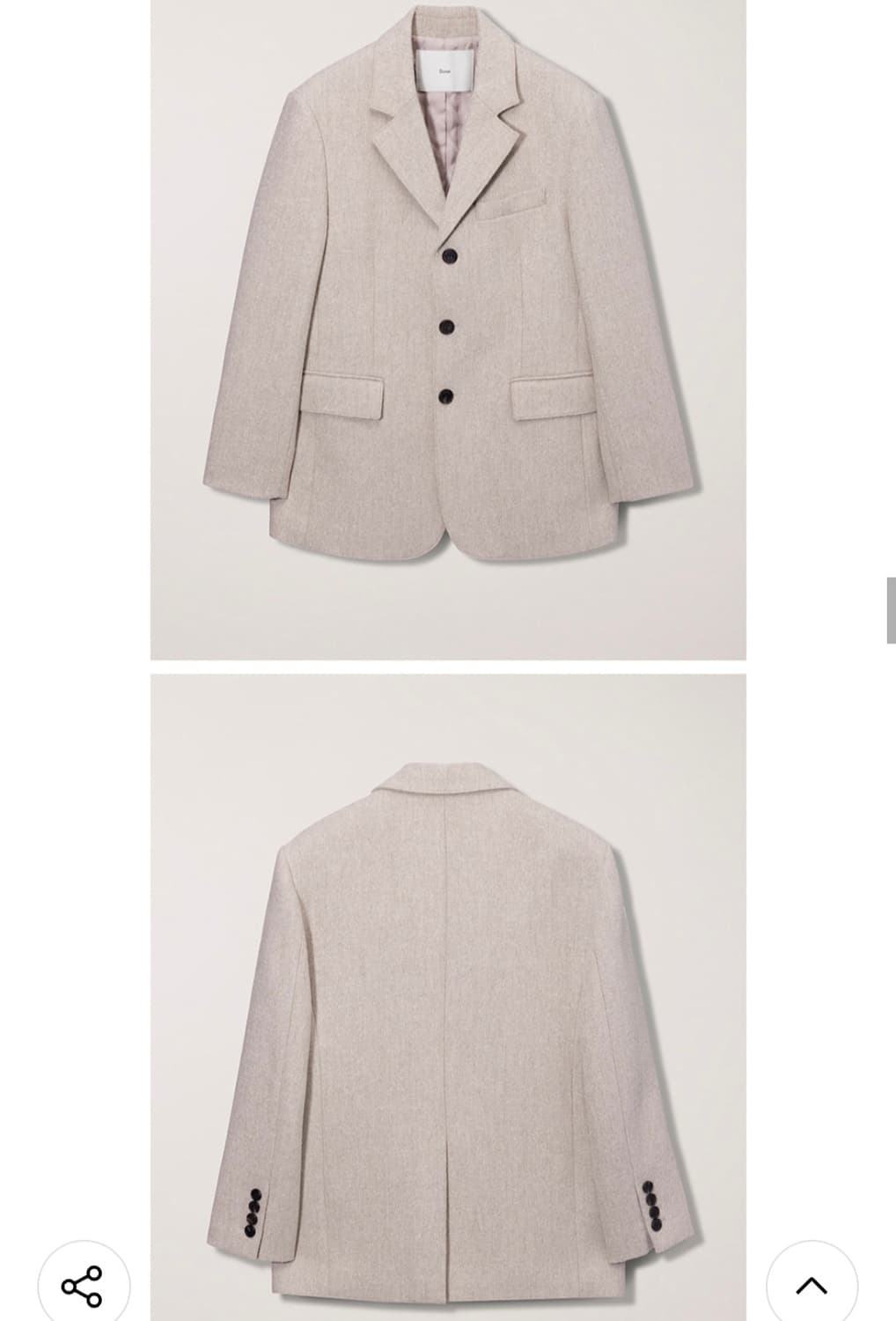 25FW 던스트 3버튼 캐시미어 자켓 M 상품이미지4