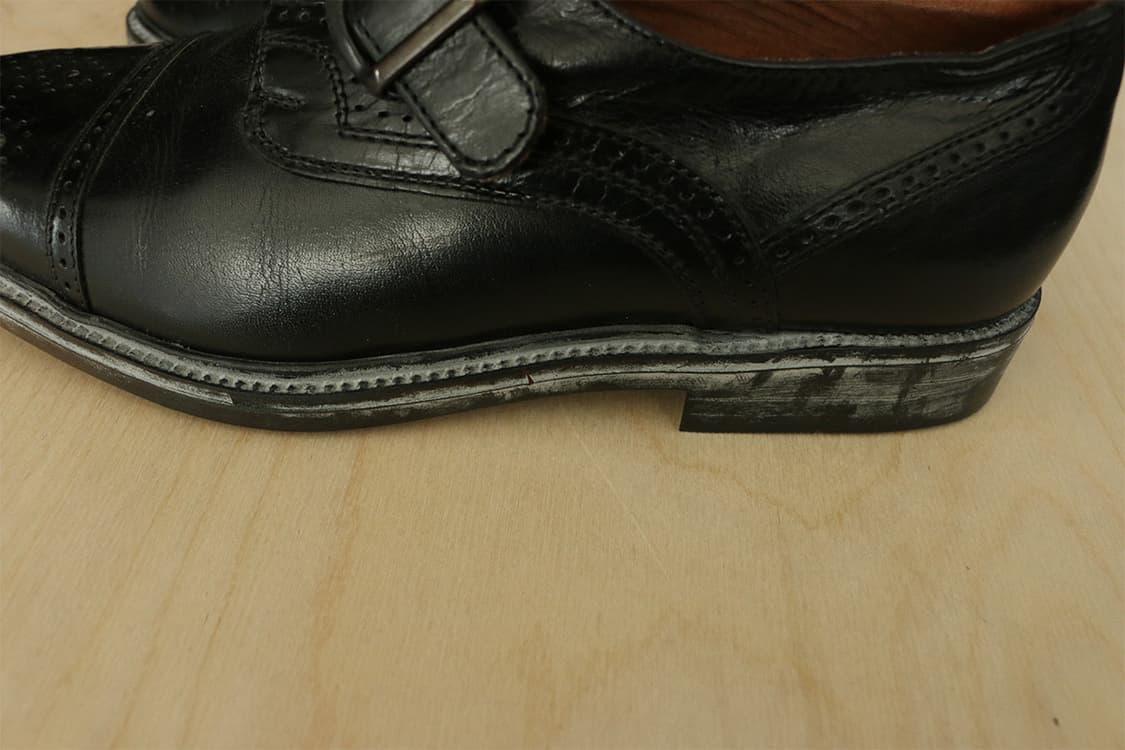 빈티지 이탈리아 블랙 레더 몽크 스트랩 슈즈 상품이미지7