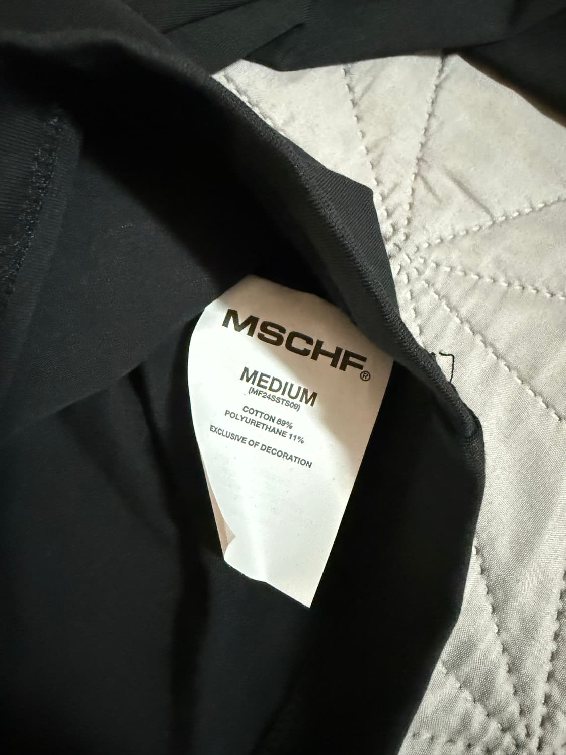 미스치프 RHOMBUS 3-QUARTER CROPPED 티셔츠 블랙 상품이미지4