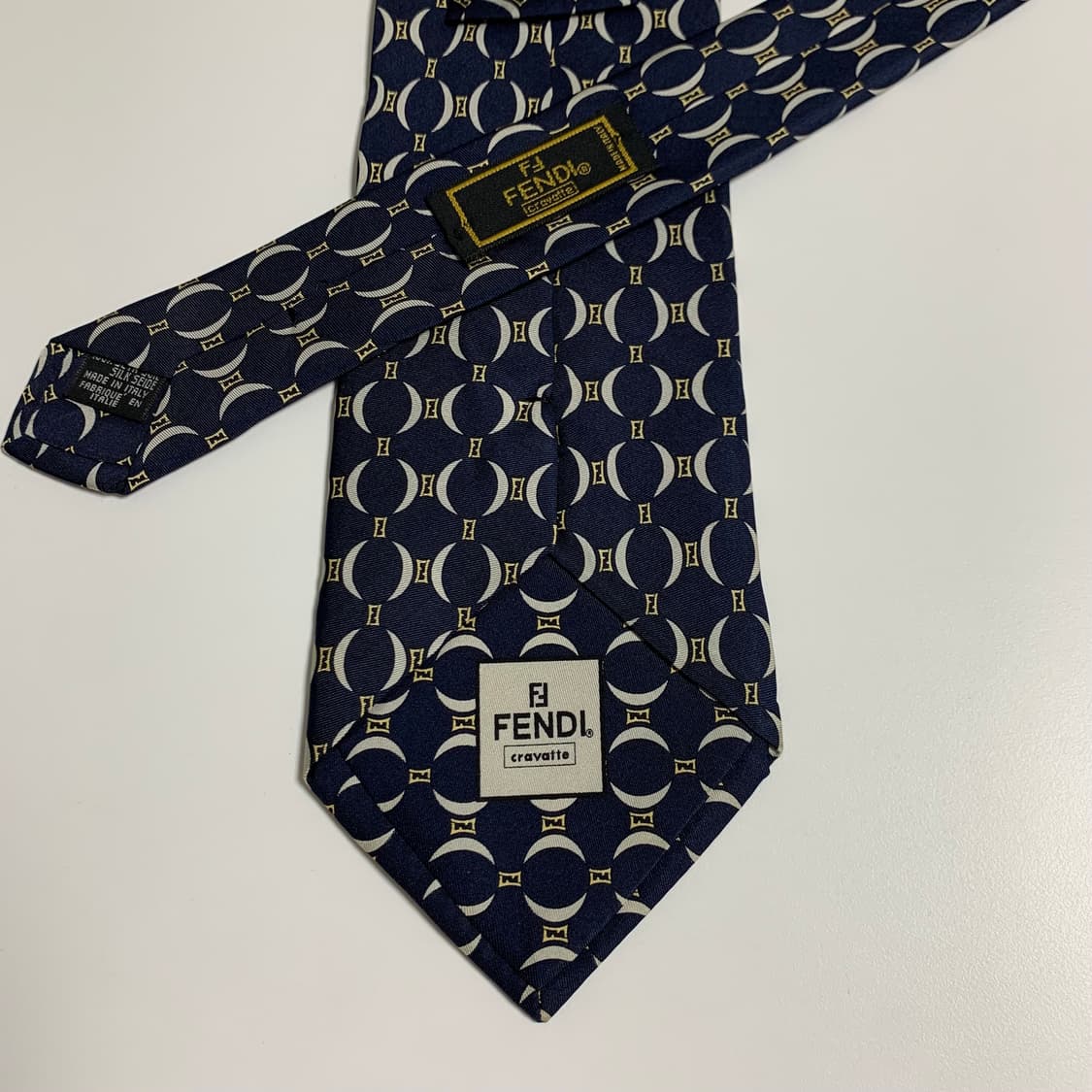 펜디(FENDI) FF모노그램 명품넥타이 네이비컬러 최상급 9.6cm 상품이미지4