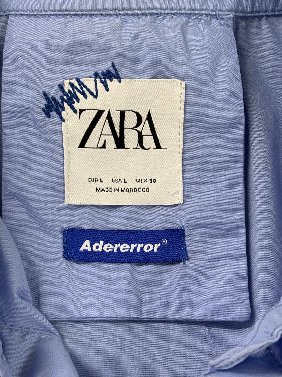(L) 자라 아더에러 오버사이즈 셔츠 스카이블루 상품이미지4