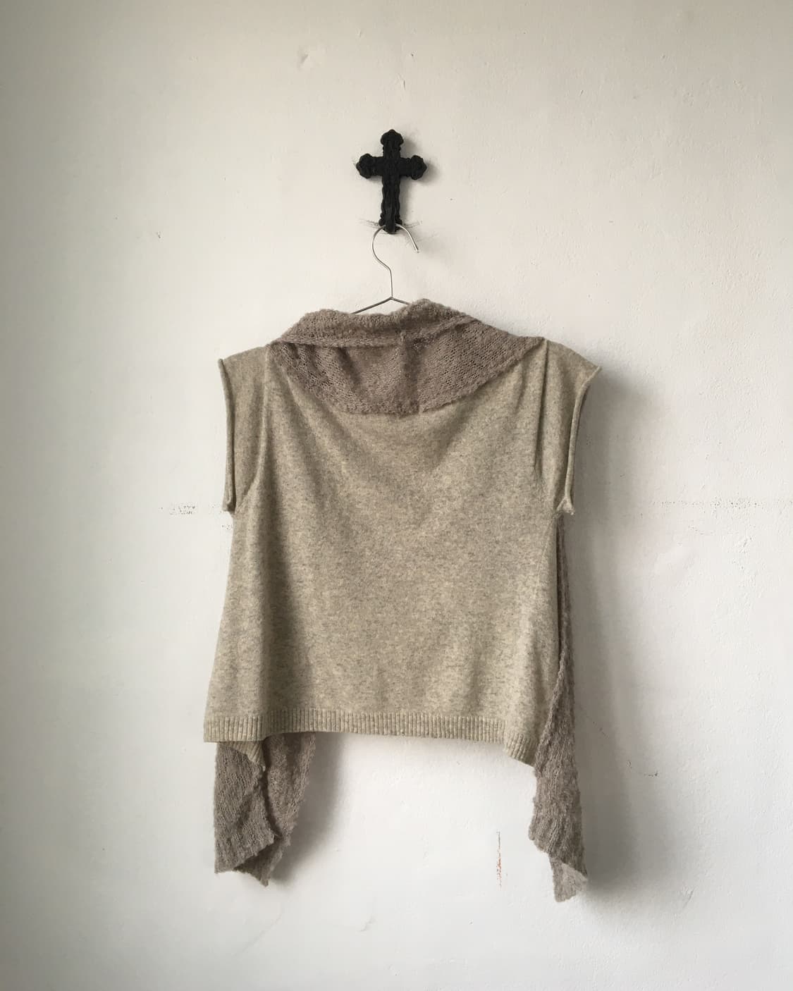 Drape point open knit cardigan 상품이미지3
