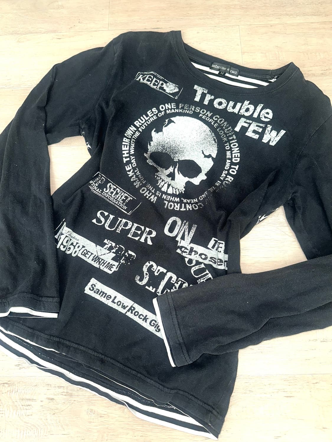 y2k 펑크 해골 긴팔 티셔츠 롱슬리브 상품이미지1