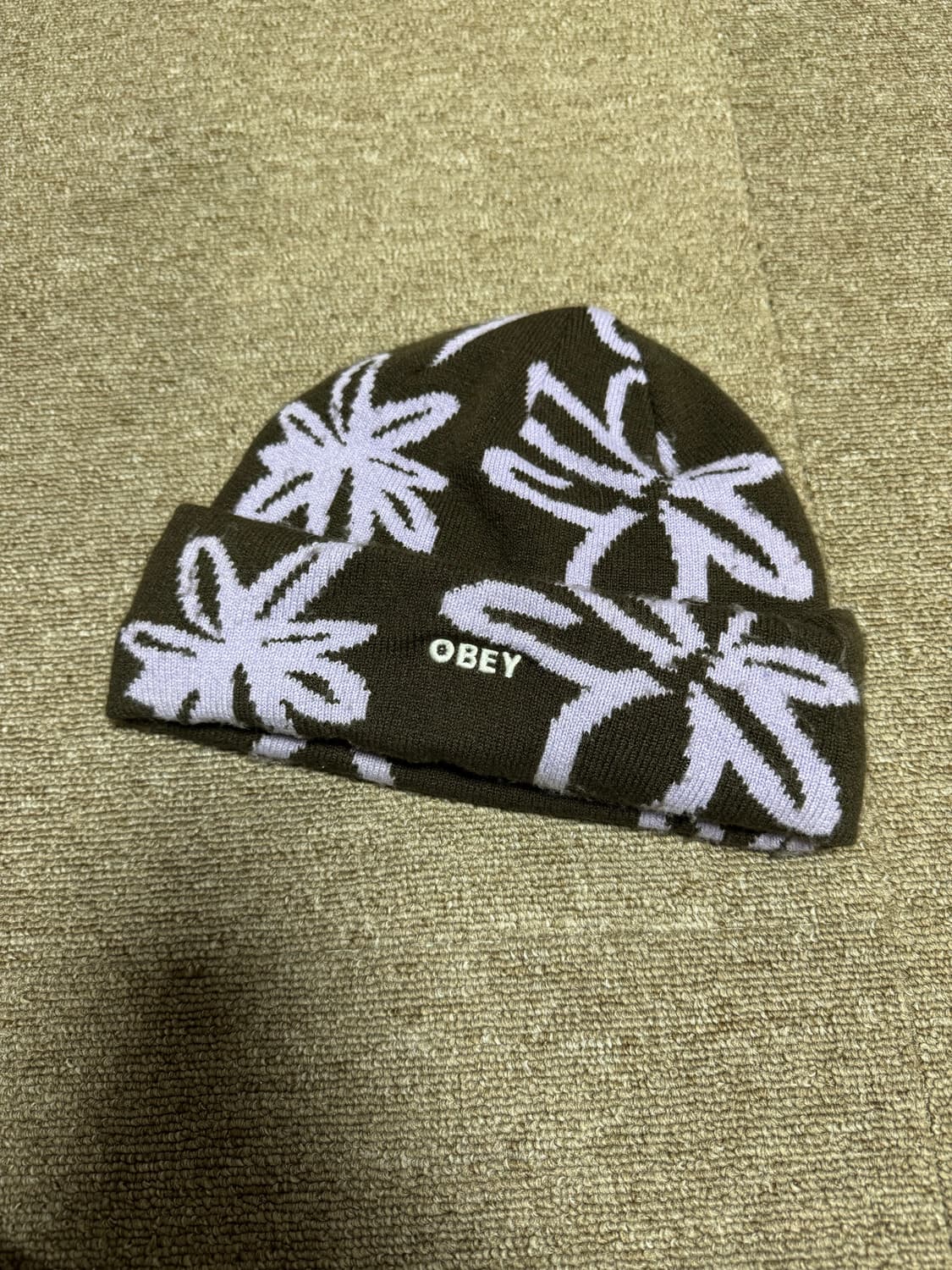 오베이 플라워 브라운 비니 상품이미지1