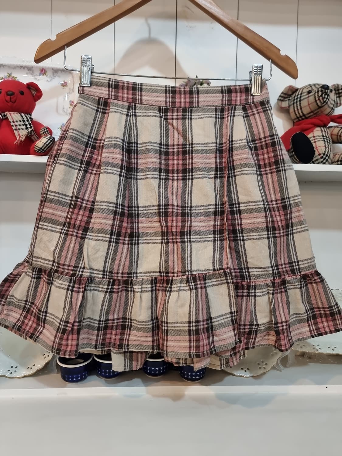 체크 프릴 스커트 상품이미지1