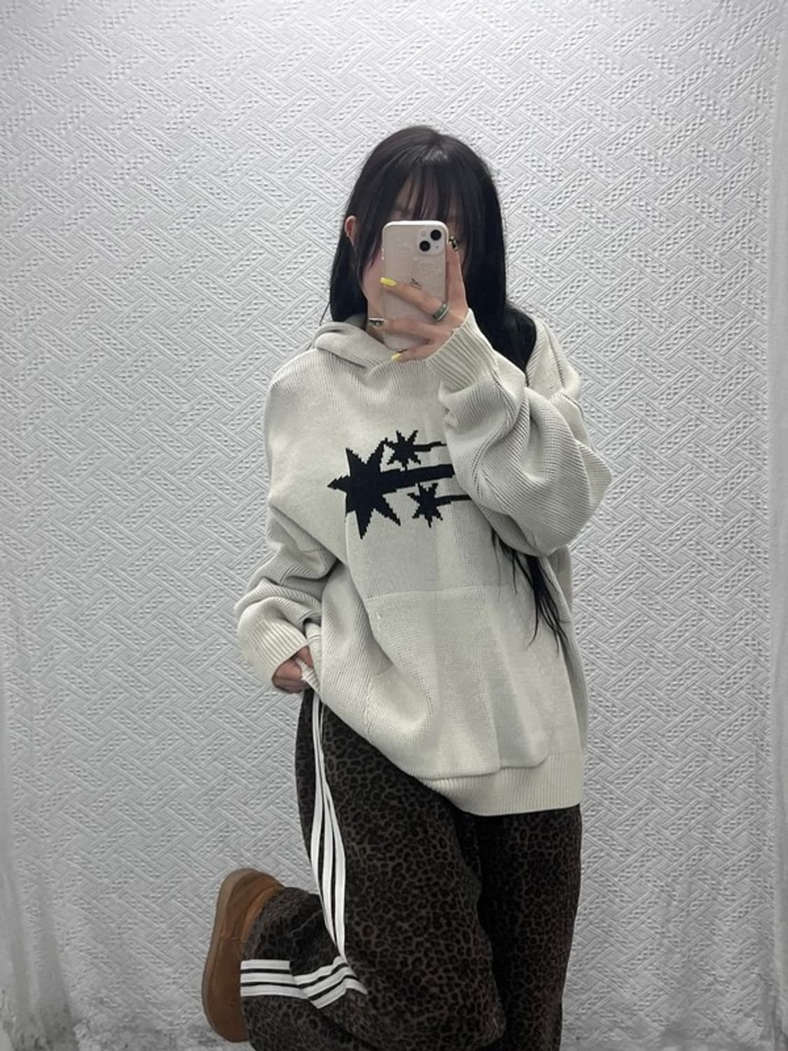 나이스 고스트 클럽 키치 샤이닝 니트 후드티 S C07560 상품이미지2