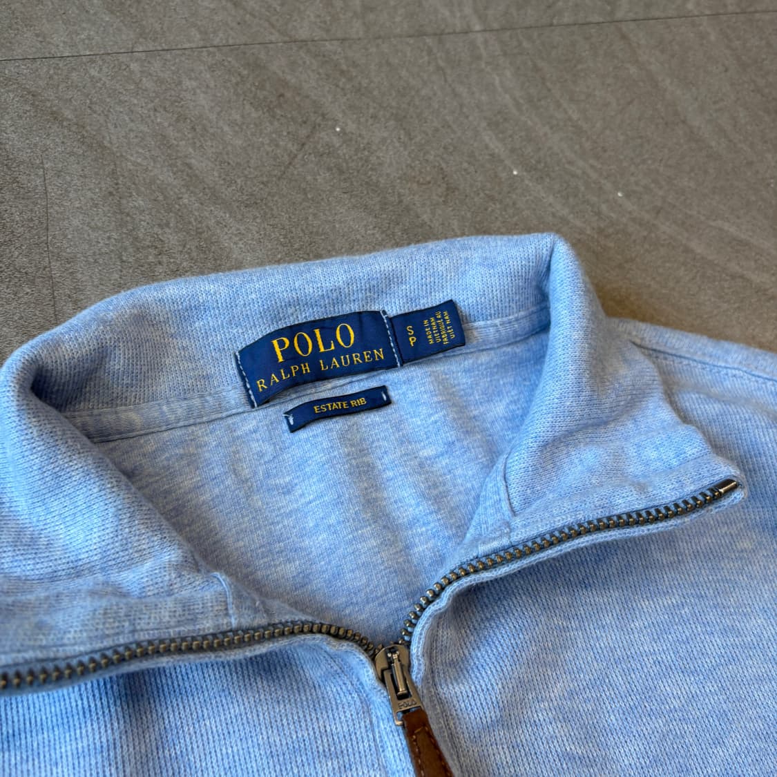폴로 국내 정품 스카이블루 반집업 니트 상품이미지5