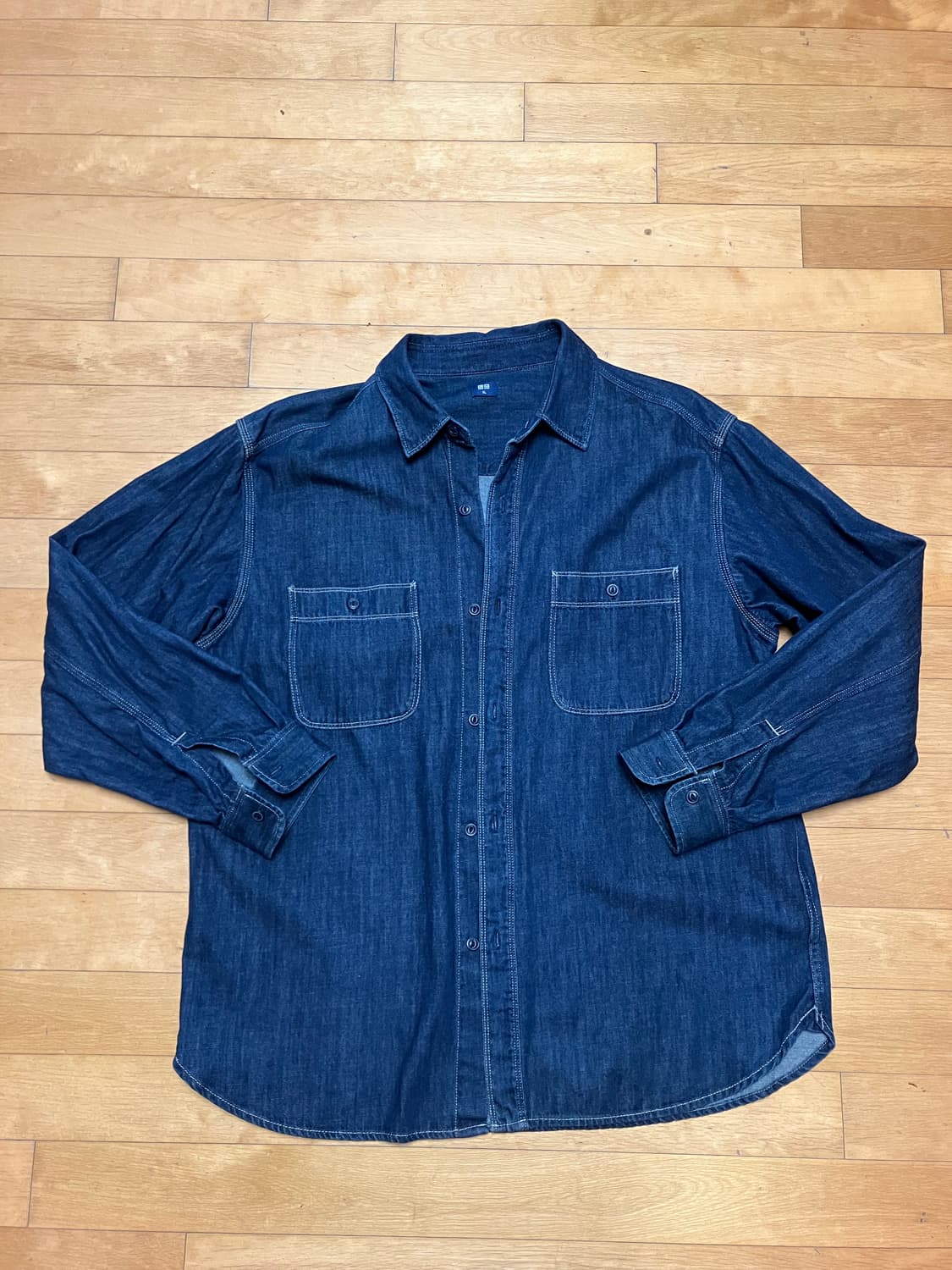 유니클로 데님 워크 셔츠 XL 진청 상품이미지2