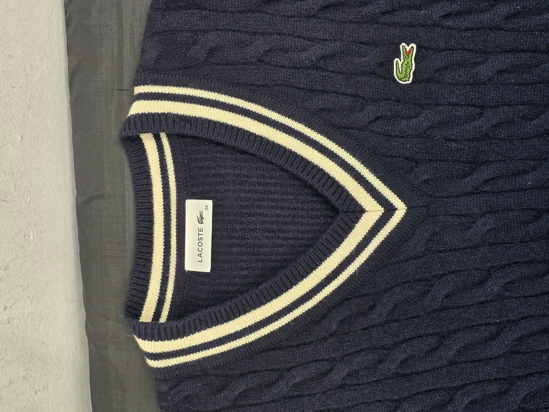 라코스테 네이비 케이블 울 캐시미어니트 원피스 상품이미지3