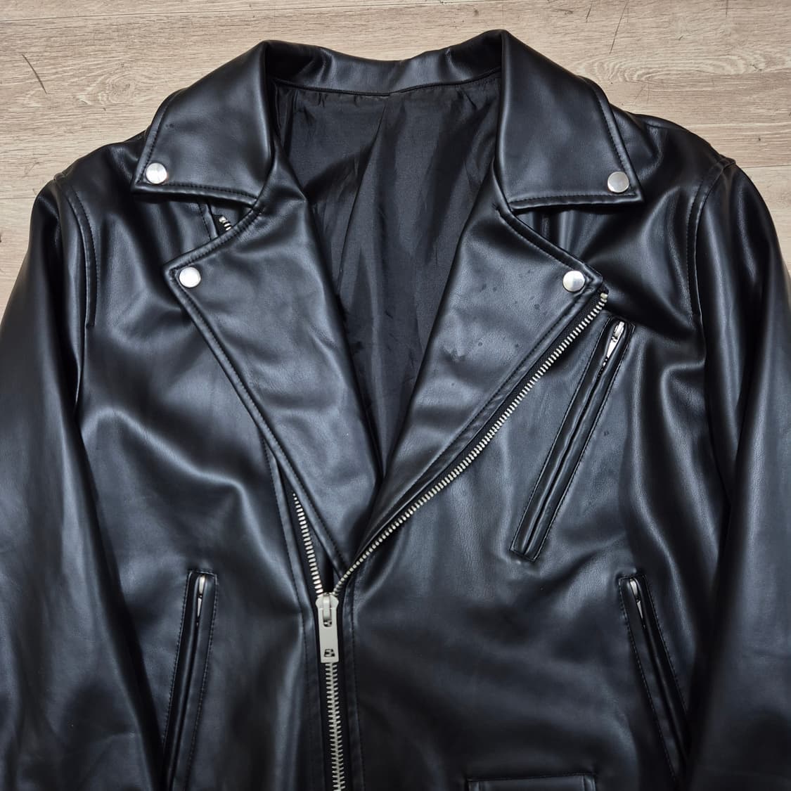 블랙 레더 라이더 가죽자켓 XL(105) 상품이미지2
