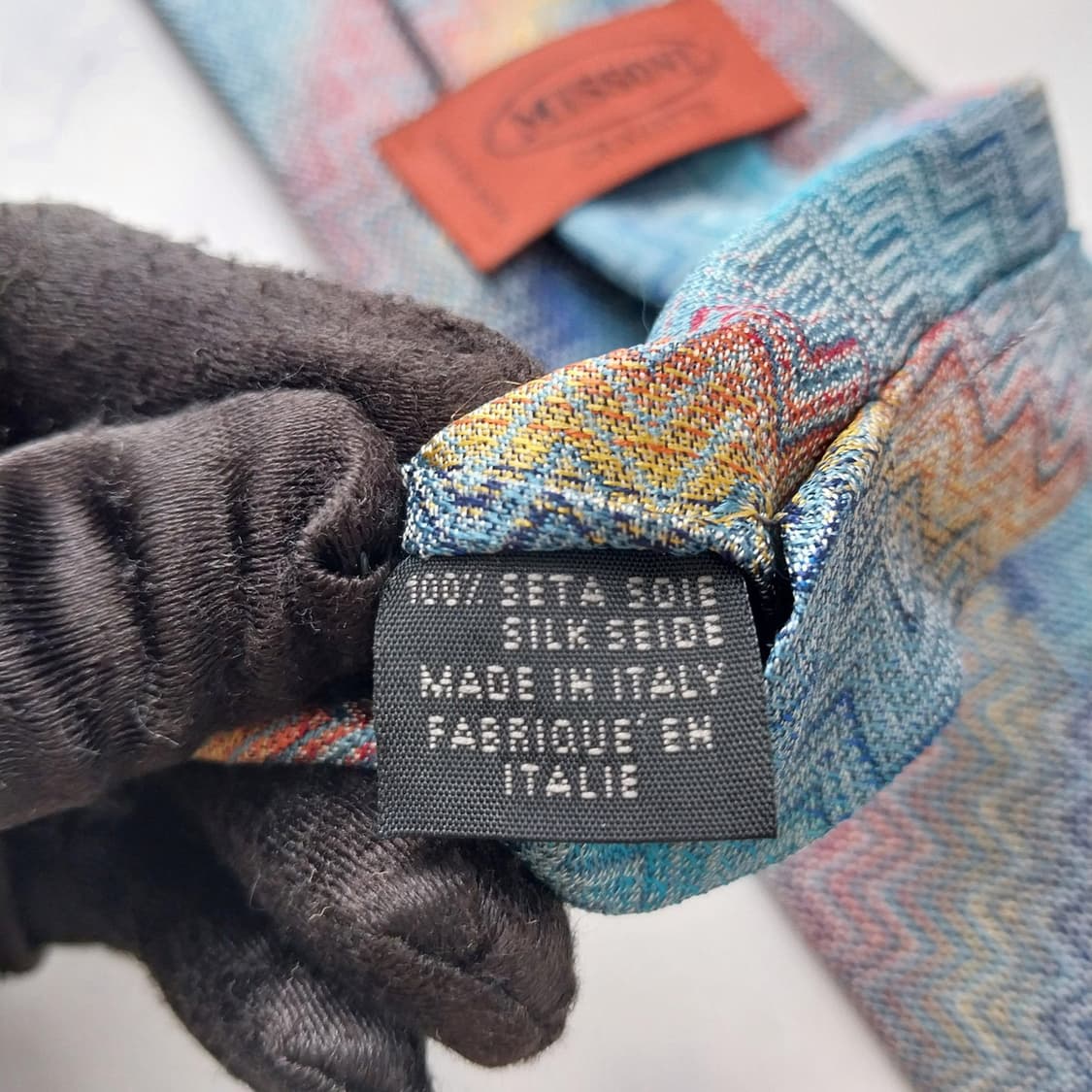 미쏘니 실크 블루 믹스 패턴 넥타이 9.3cm A+~A등급 K2493 상품이미지8