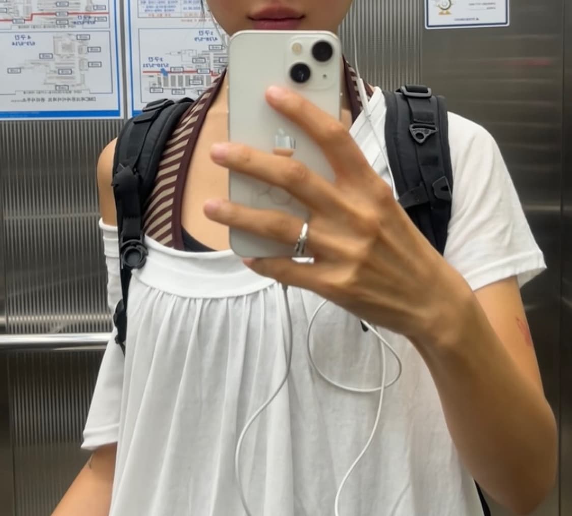 CERRIC STRIPE HALTER NECK SLEEVELESS 브라운 상품이미지2