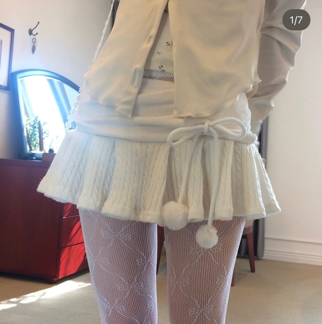 밍와켄키 드레이프 니트 플리츠 스커트 상품이미지1