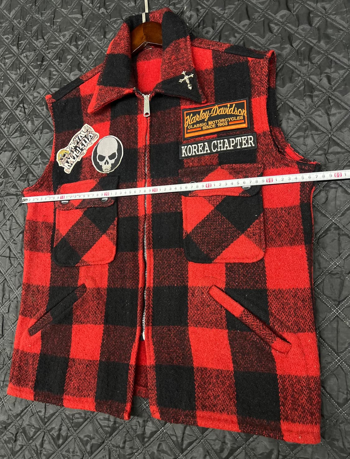 할뤼 레드체크 울 조끼  상품이미지6