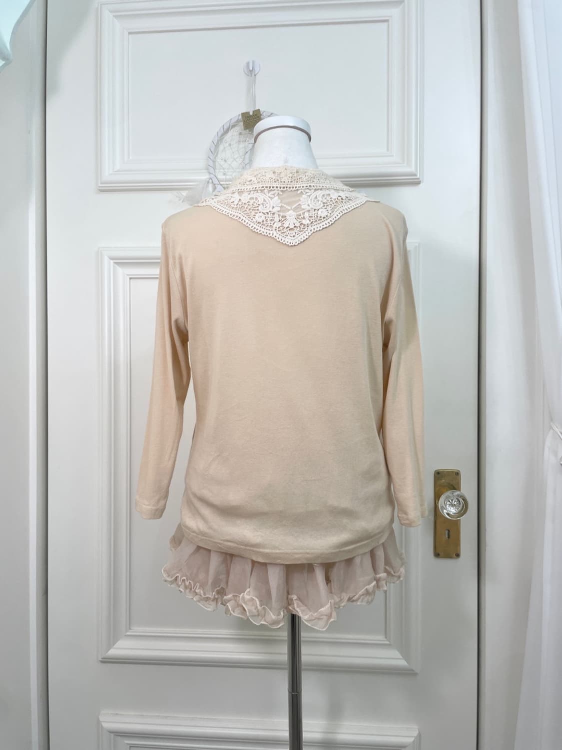 coral cream mori lace collar top 상품이미지3