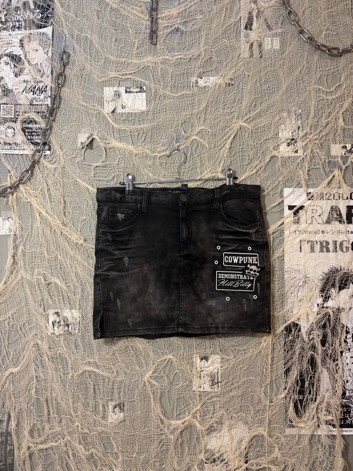 Grunge Washing damage Mini Skirt 상품이미지1
