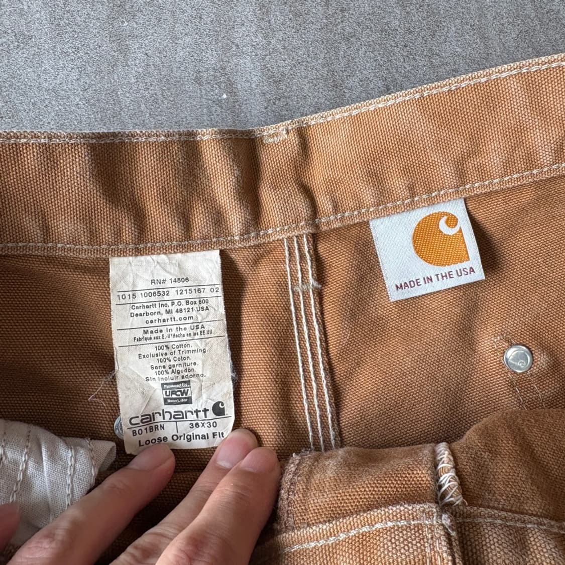 칼하트 정품 브라운 더블니 팬츠 바지 상품이미지5