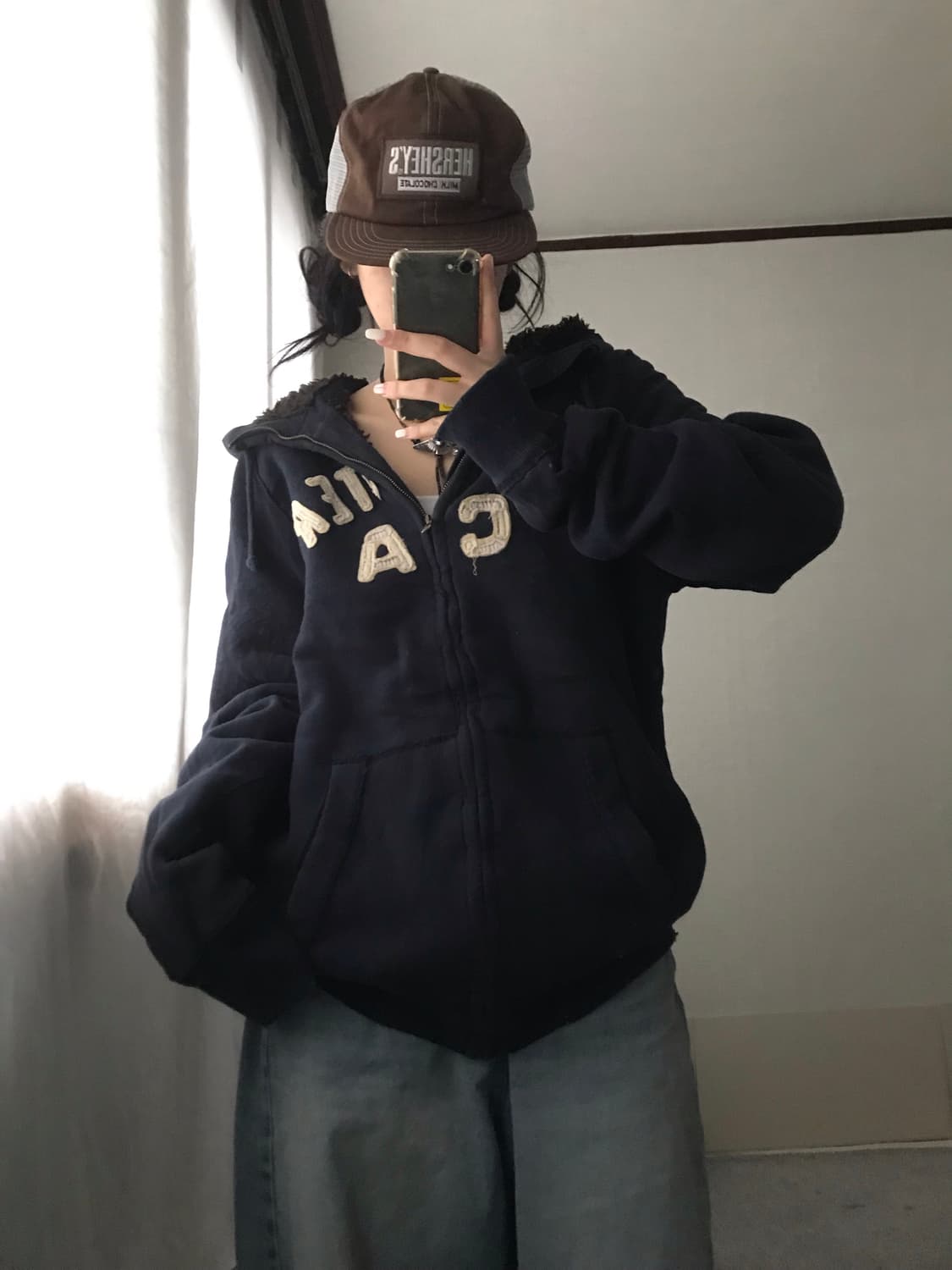 홀리스터 네이비 울프죠 후드집업 상품이미지6