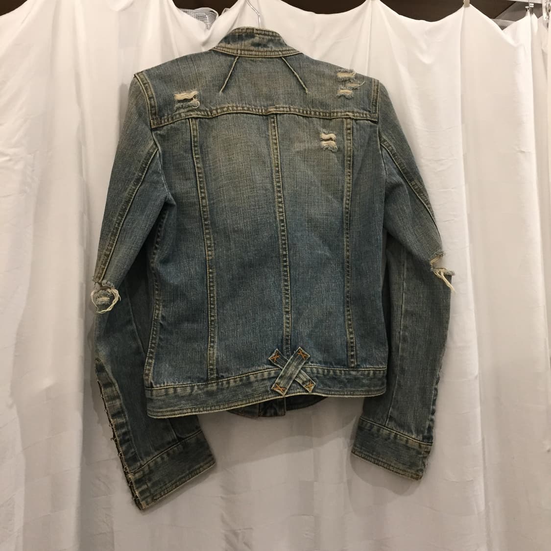 Dolce&Gabbana 워싱 디스트로이드 바이커 데님 자켓 상품이미지3