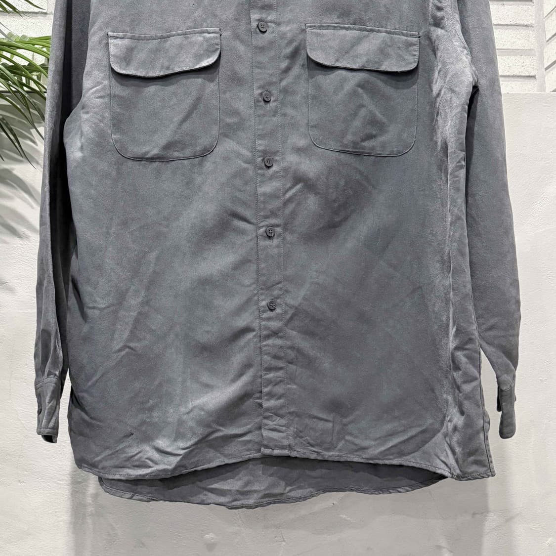 GEORGE 조지 컴포트핏 스웨이드셔츠 플랩포켓 디테일 그레이 상품이미지5