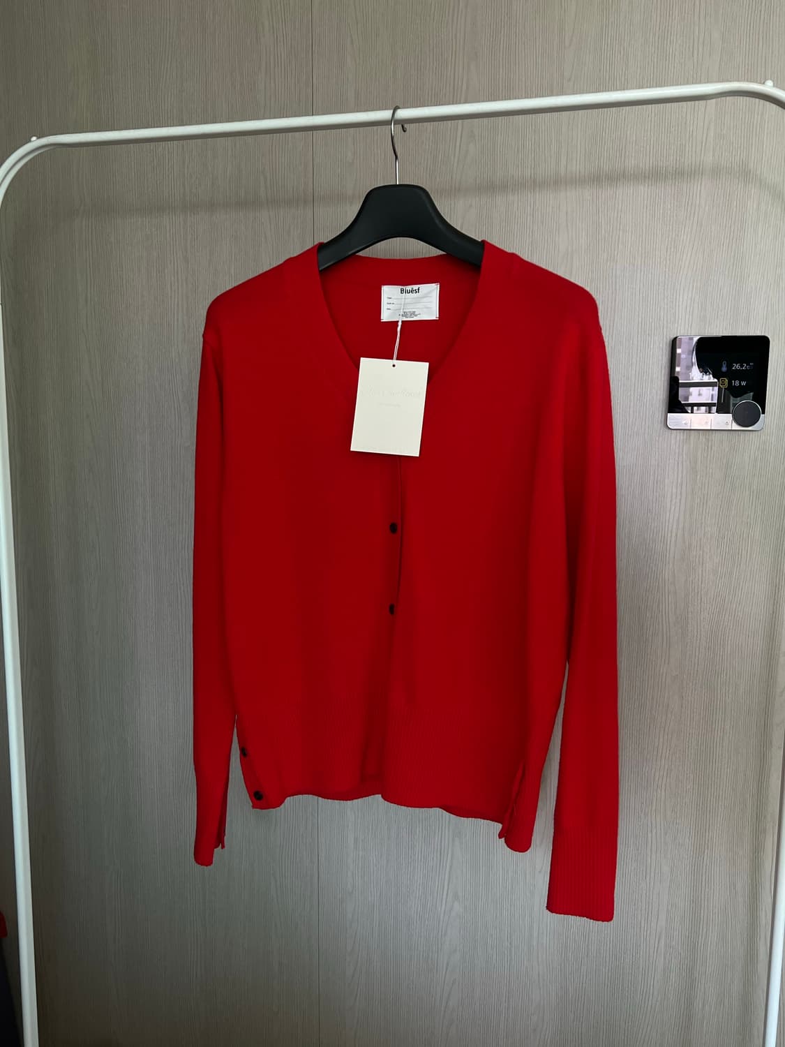 블루썬플라워 블룸 램스 울 레드 가디건 [새상품] L사이즈 상품이미지1