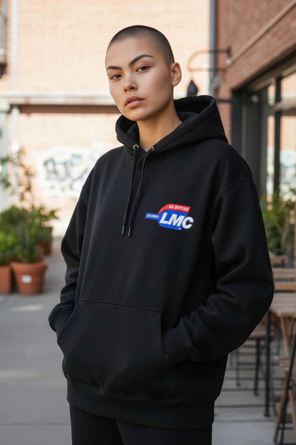 [M] 엘엠씨 LMC 후디 로고 그래픽 후드 티셔츠 블랙 상품이미지2