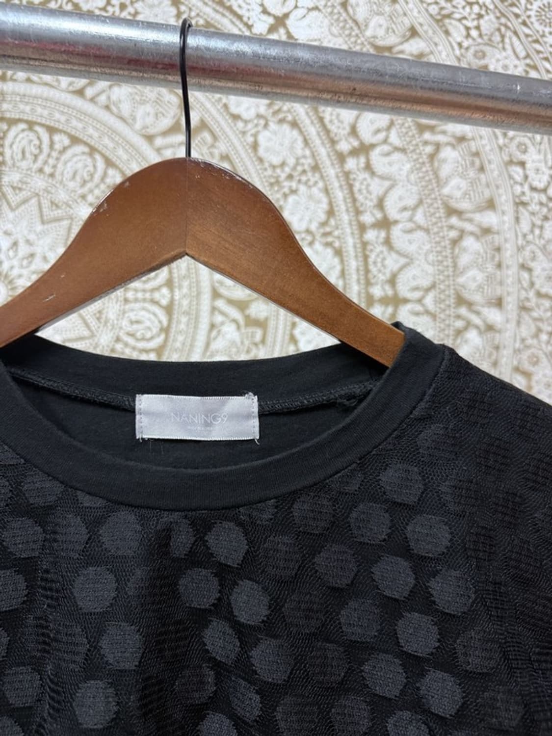 빈티지 여성 도트 시스루 반팔티 상품이미지4