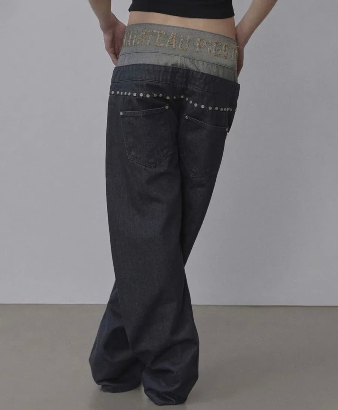 스컬프터 Beaded Layered Denim Pants Nonfade  상품이미지1
