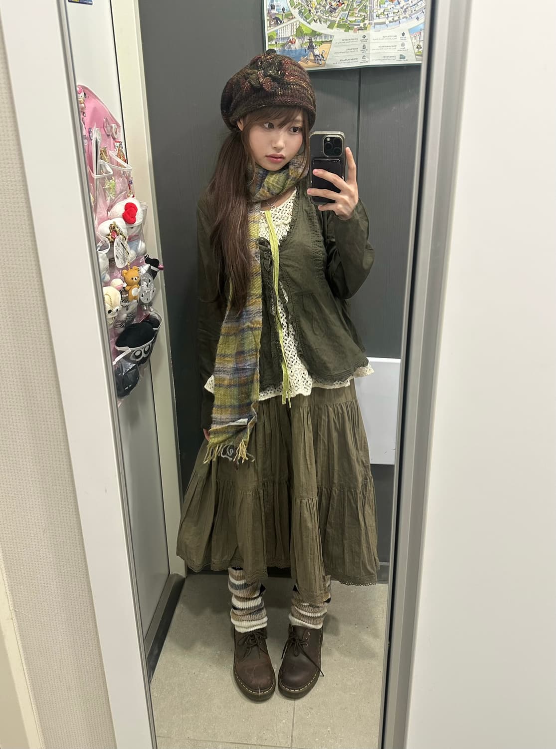 카키 히피모리 그런지 코디세트 상품이미지3