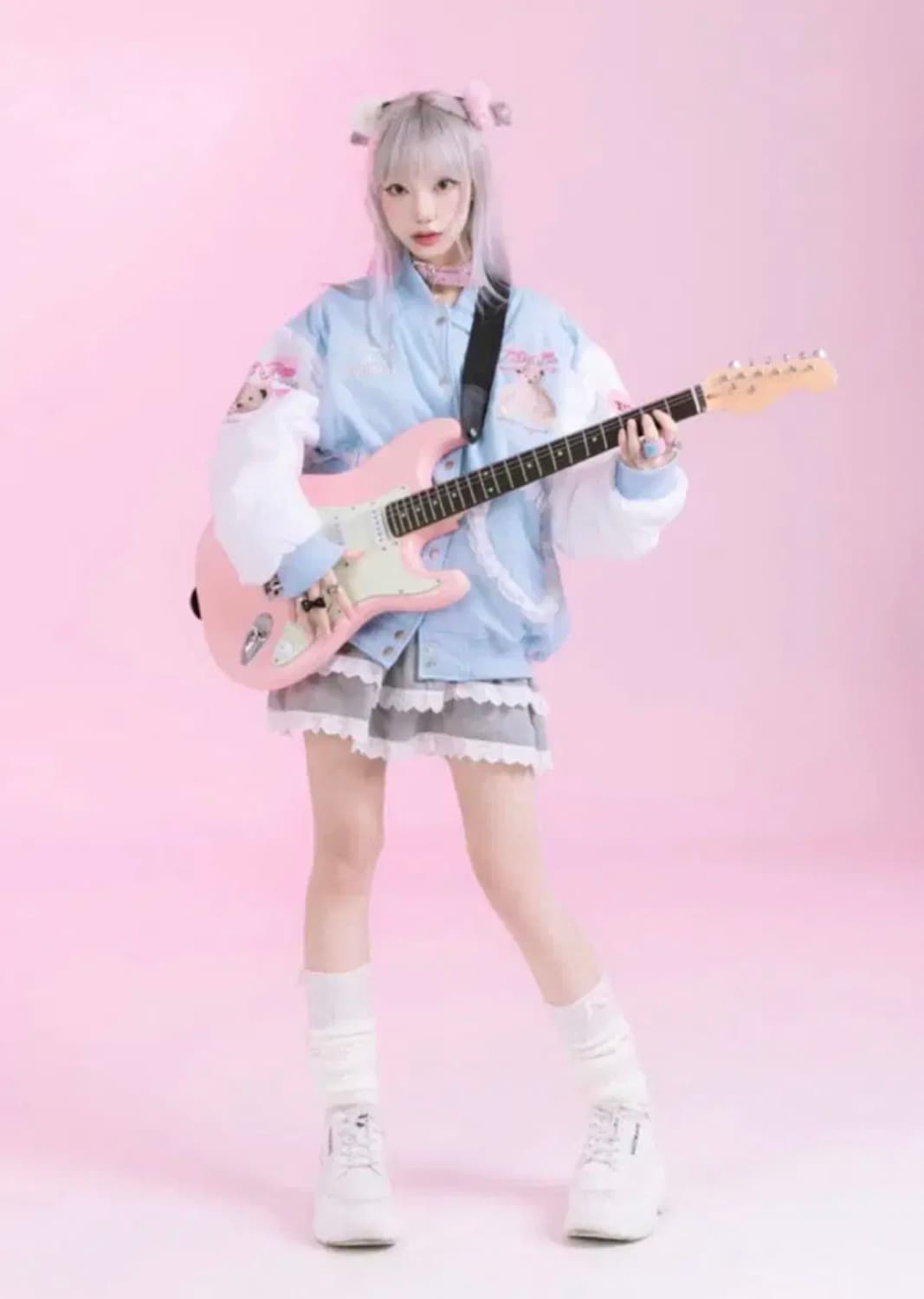 테디스러브 하트 바시티 점퍼 블루 상품이미지1