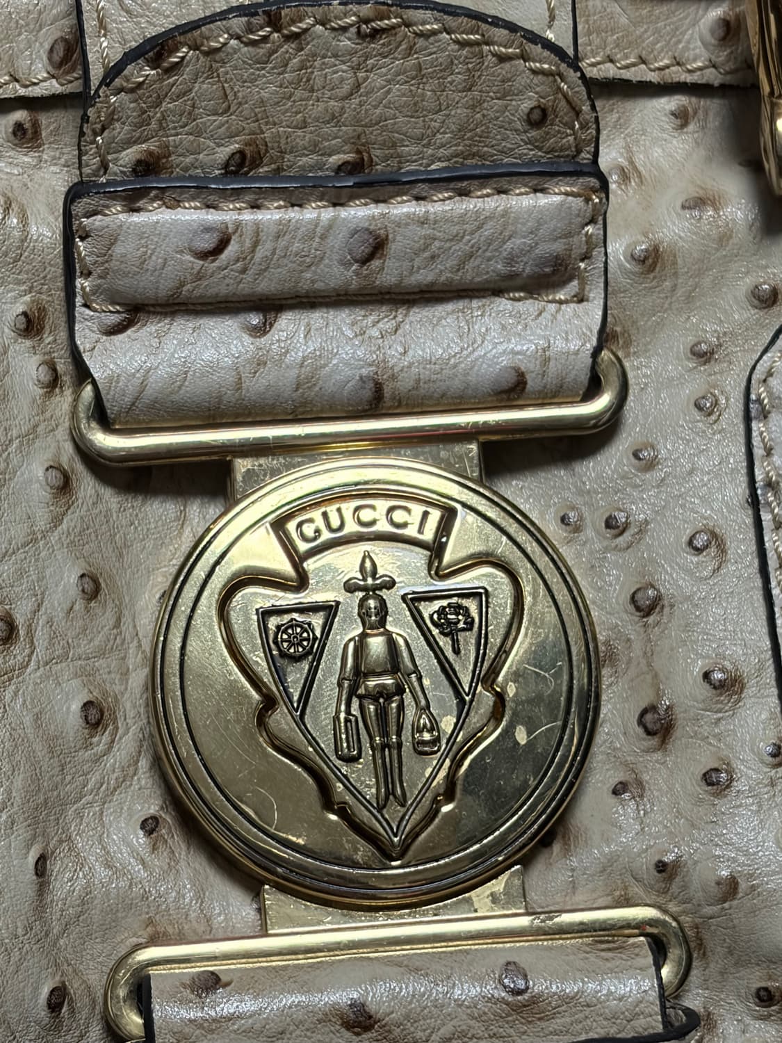 구찌 오스트리치 빈티지 숄더백 아이보리 상품이미지2