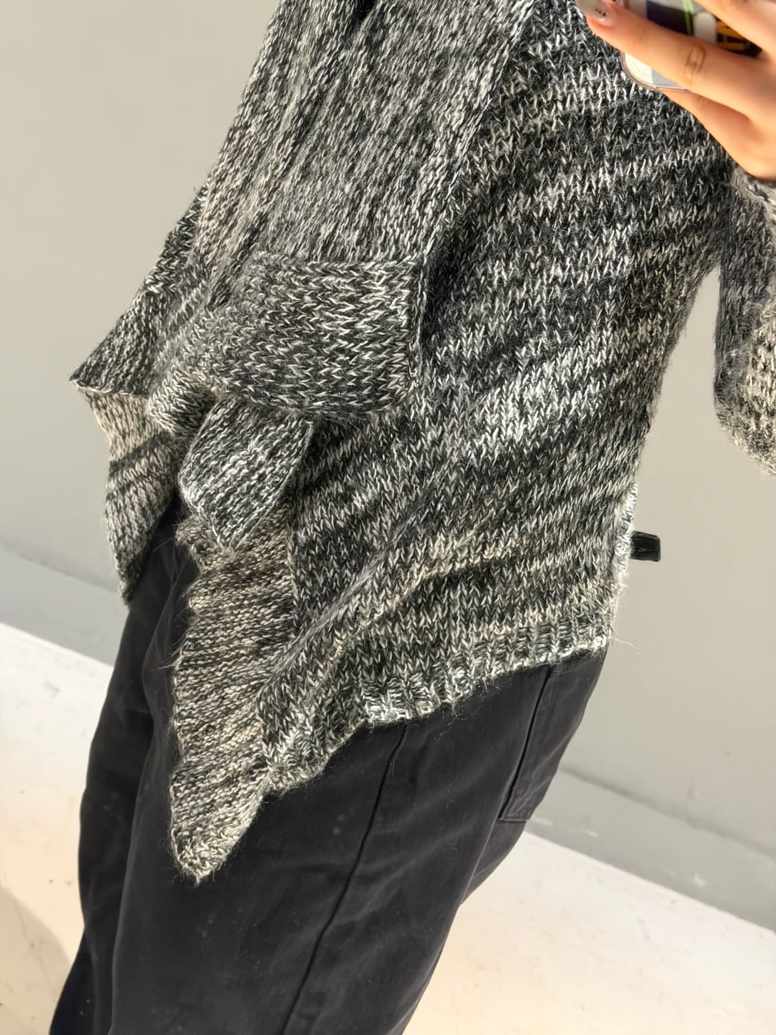 drape collar detail heather cardigan 상품이미지4