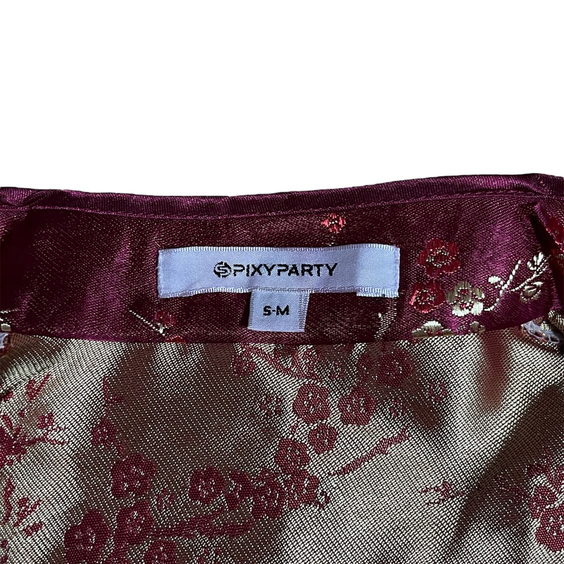 버건디 골드 치파오 상품이미지5