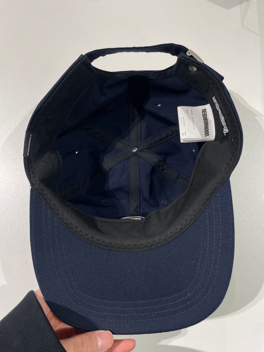 네이버후드 네이비 로고 자수 6 패널 대드 캡 상품이미지10