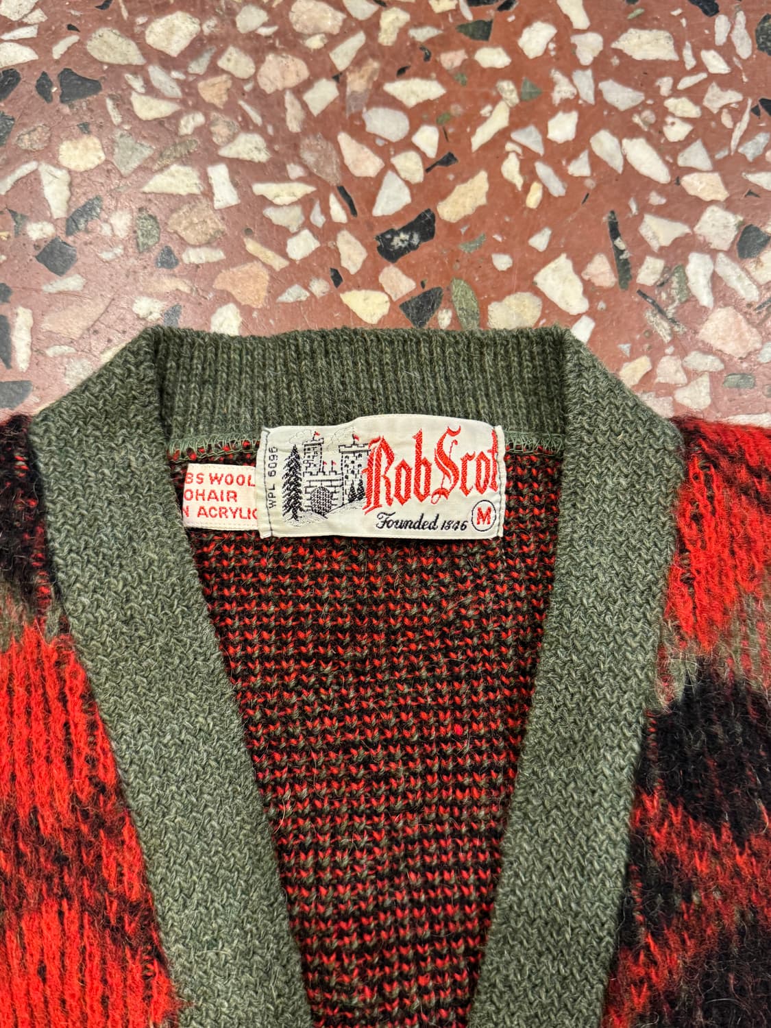 60s 아가일패턴 모헤어 가디건 (M) 상품이미지4