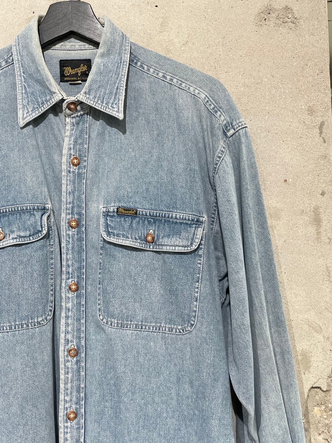 랭글러 연청 트윈 포켓 데님 셔츠 상품이미지3