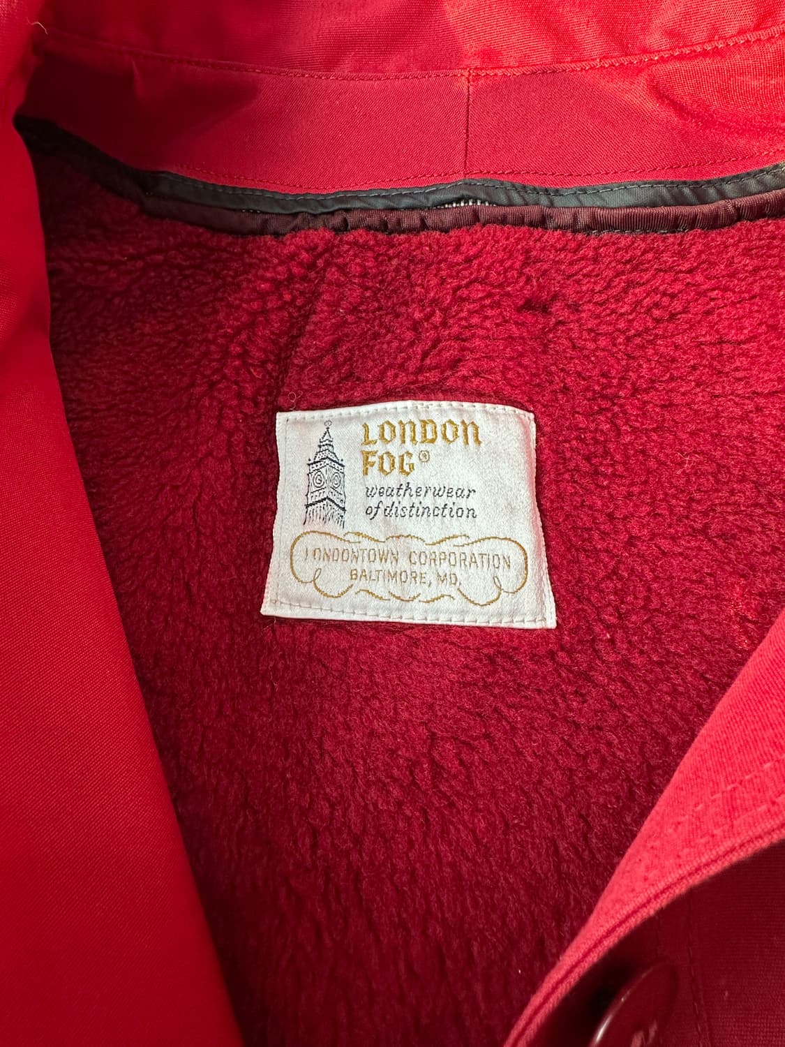 런던포그 후디드 코트 버건디 8 REG 상품이미지5