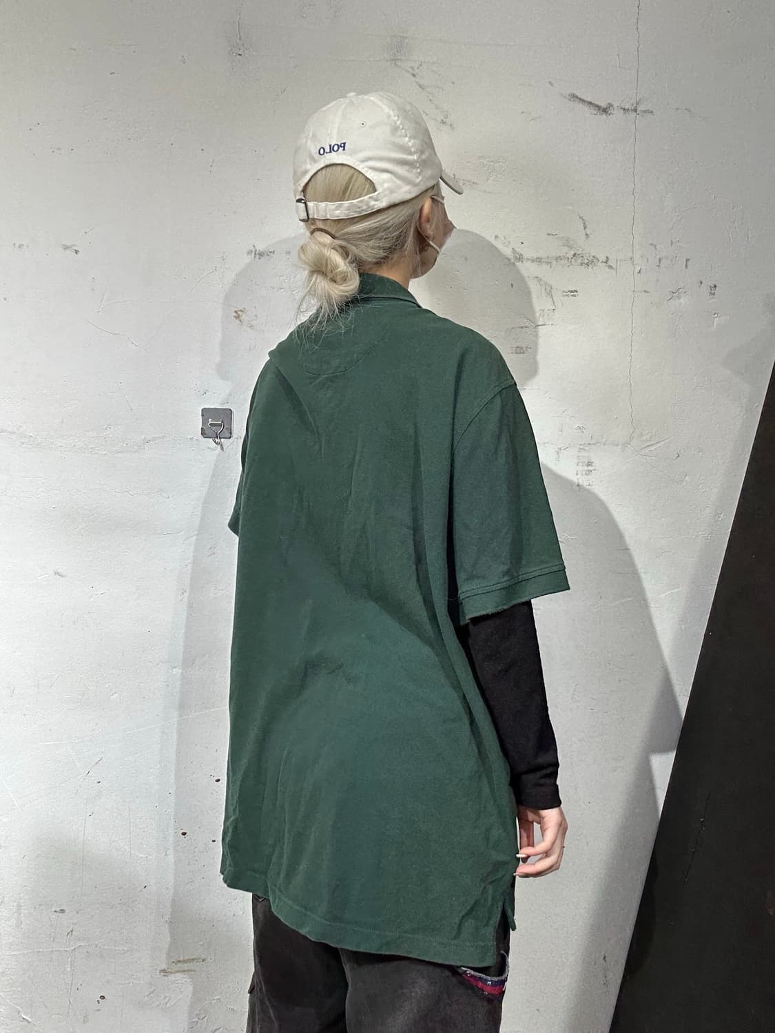 빈티지 그린 카라 오버핏 반발티 XXL 상품이미지3