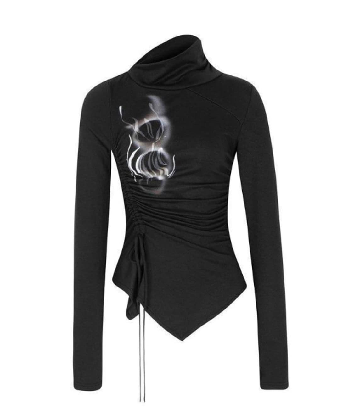 케이오드x카시코 셔링 탑 블랙 상품이미지1