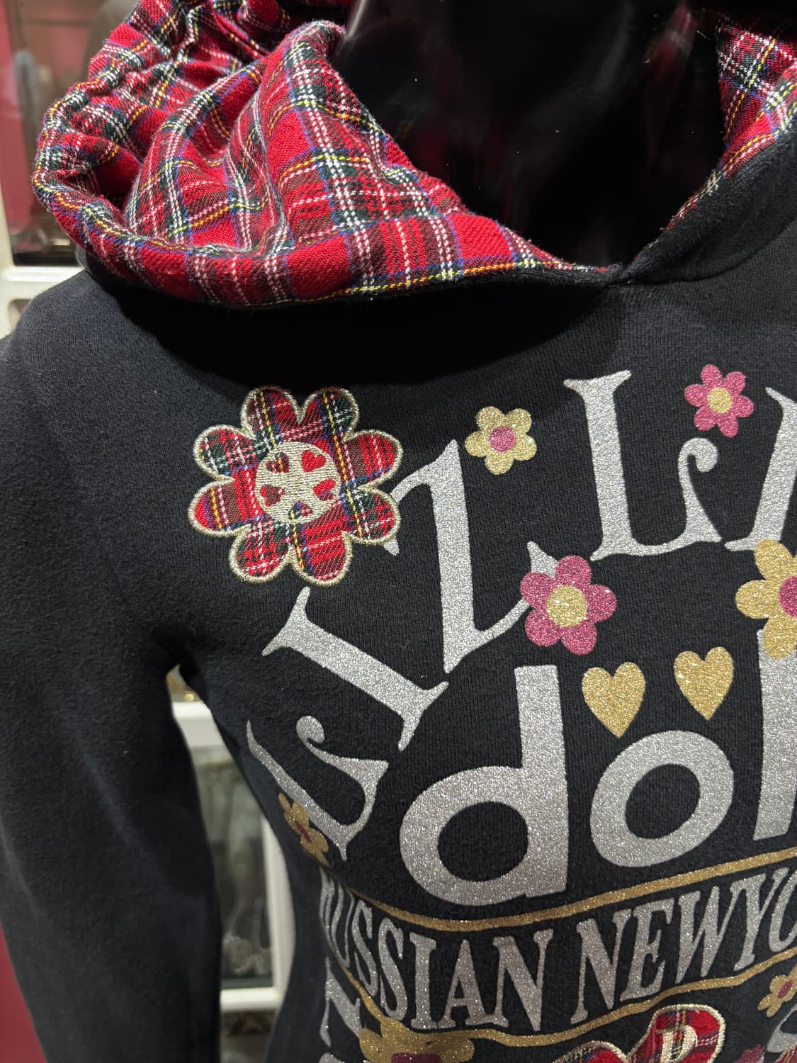 LIZ LISA doll hoodie 리즈리사 돌 체크 디테일 후드티 상품이미지3