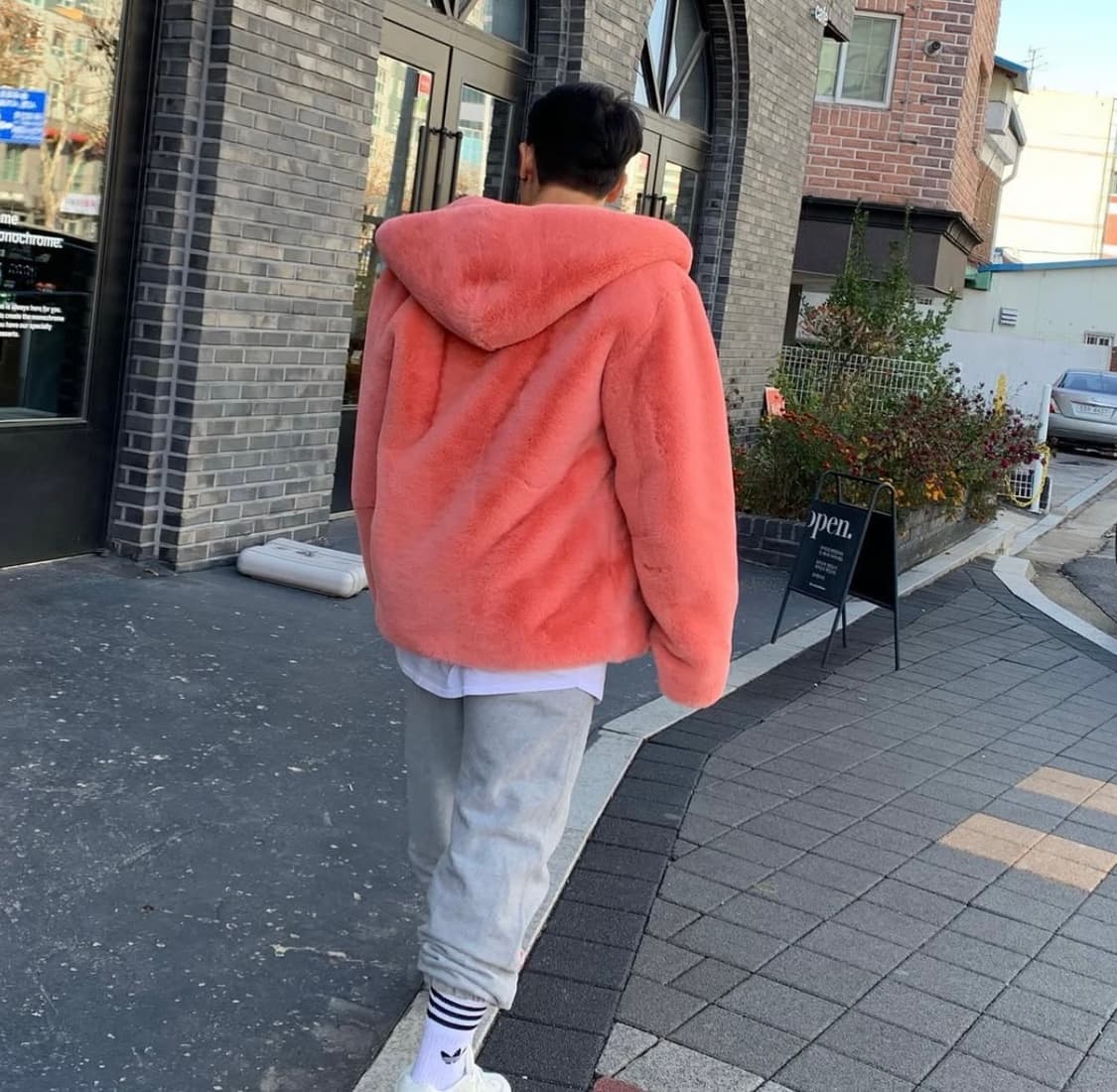 자체제작 코랄핑크 고퀄리티 퍼후드 (100-105) 상품이미지2