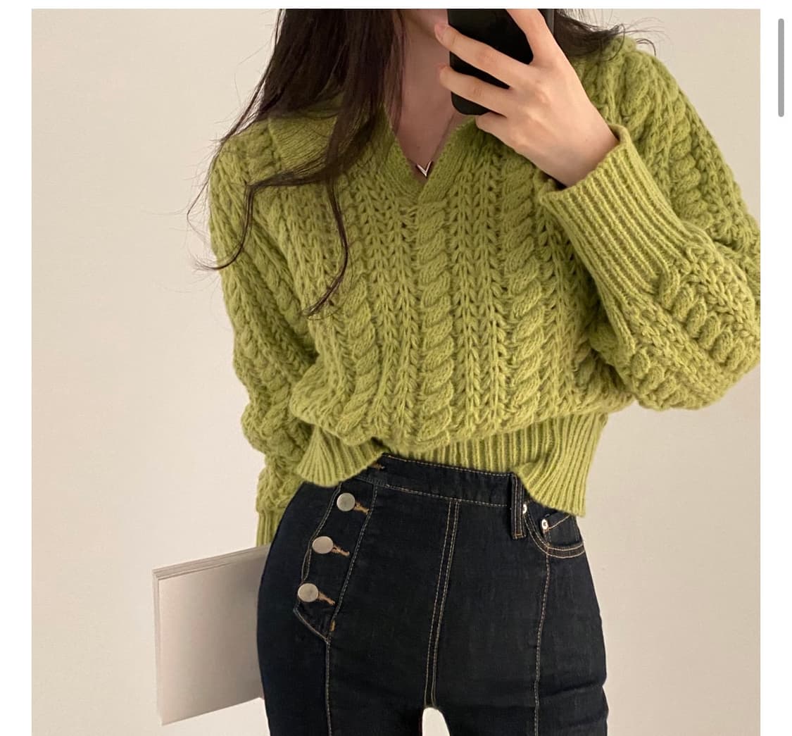 크림치즈 마켓 제티 카라 니트 상품이미지1